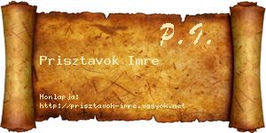 Prisztavok Imre névjegykártya